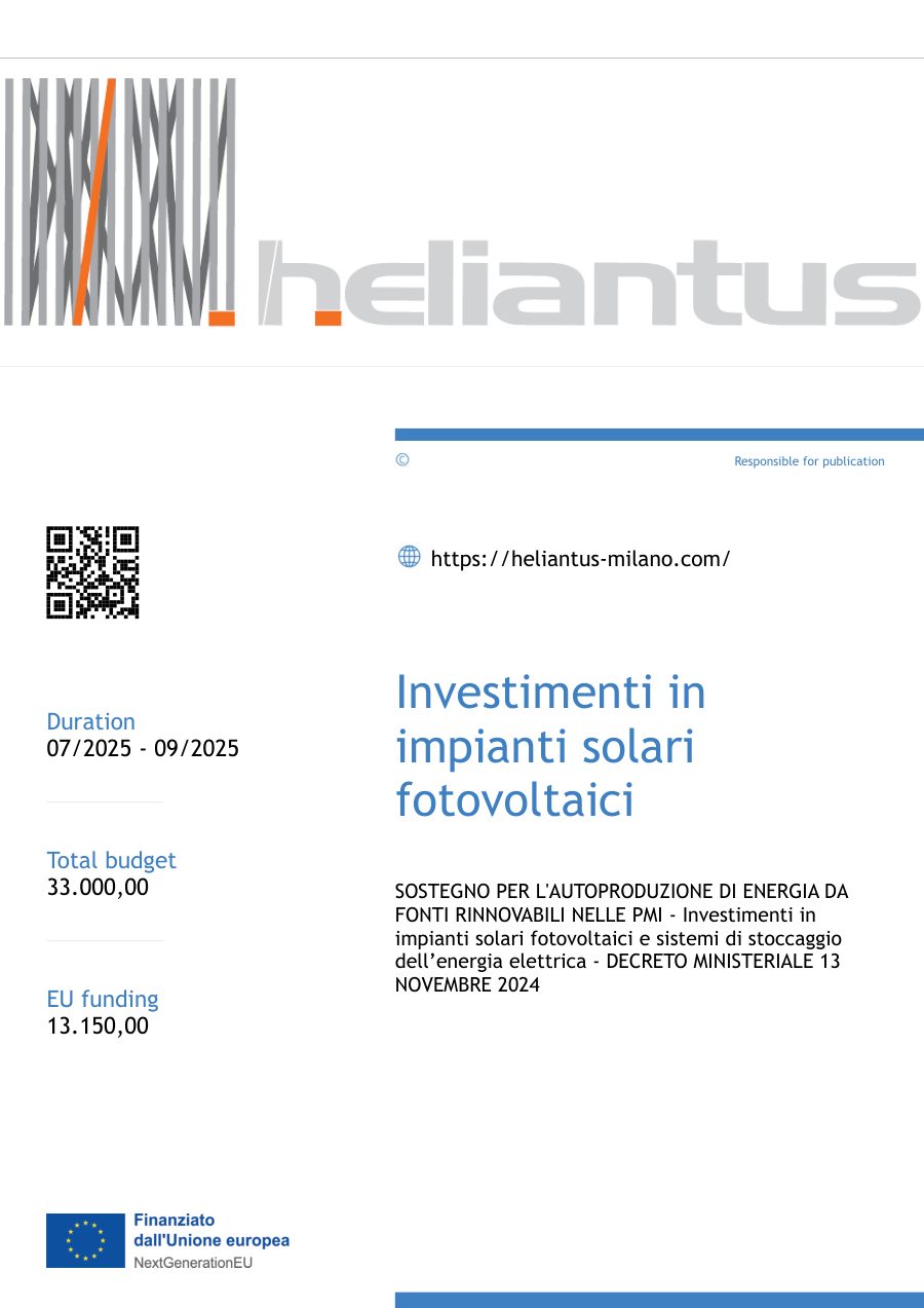 Progetto finanziato dall'Unione Europea - Heliantus